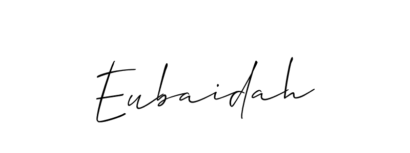 Create a beautiful signature design for name Eubaidah. With this signature (Allison_Script) fonts, you can make a handwritten signature for free. Eubaidah signature style 2 images and pictures png