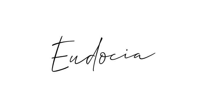 The best way (Allison_Script) to make a short signature is to pick only two or three words in your name. The name Eudocia include a total of six letters. For converting this name. Eudocia signature style 2 images and pictures png