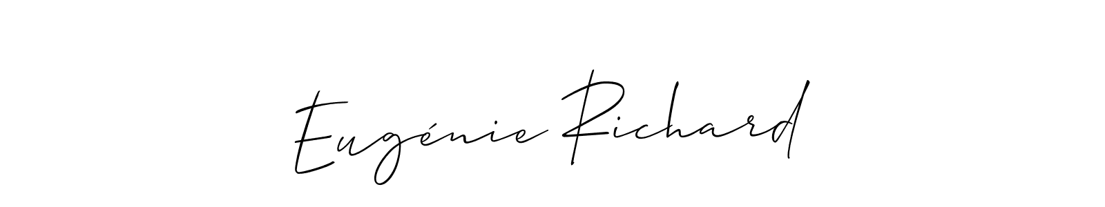 Make a short Eugénie Richard signature style. Manage your documents anywhere anytime using Allison_Script. Create and add eSignatures, submit forms, share and send files easily. Eugénie Richard signature style 2 images and pictures png