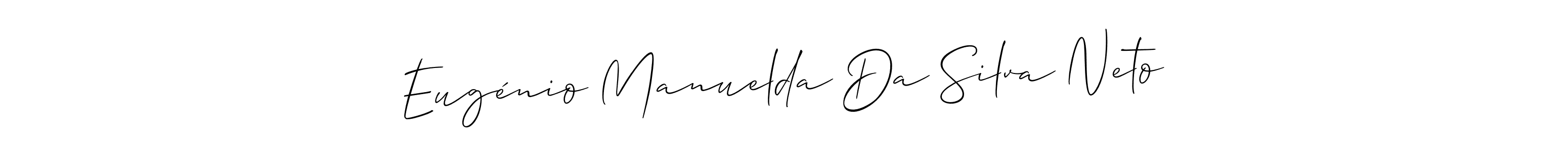 The best way (Allison_Script) to make a short signature is to pick only two or three words in your name. The name Eugénio Manuelda Da Silva Neto include a total of six letters. For converting this name. Eugénio Manuelda Da Silva Neto signature style 2 images and pictures png