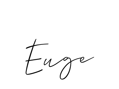 Make a beautiful signature design for name Euge. With this signature (Allison_Script) style, you can create a handwritten signature for free. Euge signature style 2 images and pictures png