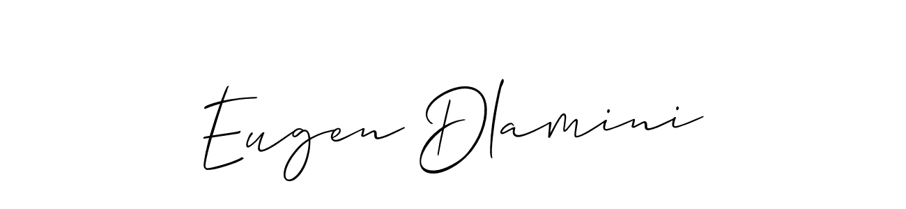 Use a signature maker to create a handwritten signature online. With this signature software, you can design (Allison_Script) your own signature for name Eugen Dlamini. Eugen Dlamini signature style 2 images and pictures png