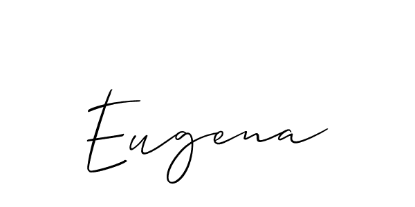 Use a signature maker to create a handwritten signature online. With this signature software, you can design (Allison_Script) your own signature for name Eugena. Eugena signature style 2 images and pictures png
