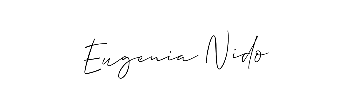 You should practise on your own different ways (Allison_Script) to write your name (Eugenia Nido) in signature. don't let someone else do it for you. Eugenia Nido signature style 2 images and pictures png