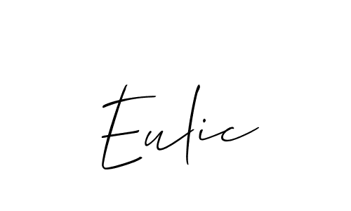 Make a short Eulic signature style. Manage your documents anywhere anytime using Allison_Script. Create and add eSignatures, submit forms, share and send files easily. Eulic signature style 2 images and pictures png