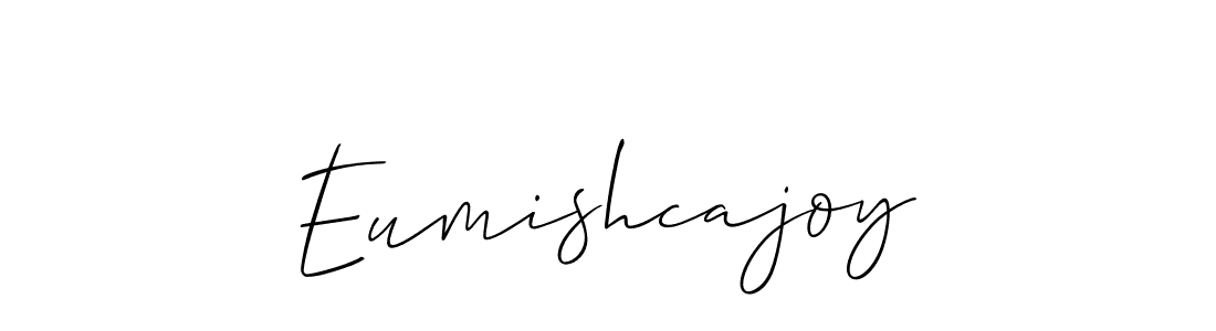 Allison_Script is a professional signature style that is perfect for those who want to add a touch of class to their signature. It is also a great choice for those who want to make their signature more unique. Get Eumishcajoy name to fancy signature for free. Eumishcajoy signature style 2 images and pictures png