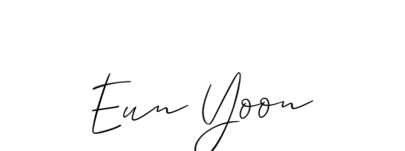 It looks lik you need a new signature style for name Eun Yoon. Design unique handwritten (Allison_Script) signature with our free signature maker in just a few clicks. Eun Yoon signature style 2 images and pictures png