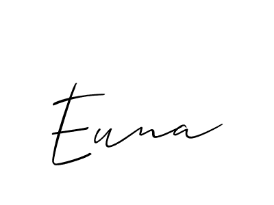 Allison_Script is a professional signature style that is perfect for those who want to add a touch of class to their signature. It is also a great choice for those who want to make their signature more unique. Get Euna name to fancy signature for free. Euna signature style 2 images and pictures png