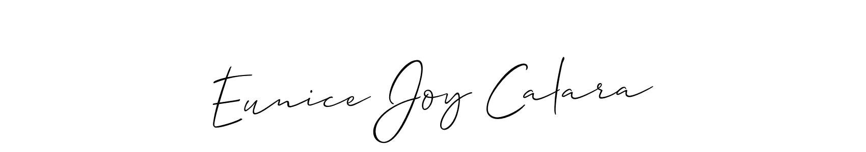 This is the best signature style for the Eunice Joy Calara name. Also you like these signature font (Allison_Script). Mix name signature. Eunice Joy Calara signature style 2 images and pictures png