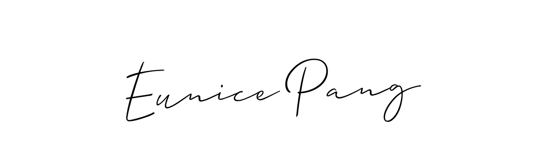 Make a short Eunice Pang signature style. Manage your documents anywhere anytime using Allison_Script. Create and add eSignatures, submit forms, share and send files easily. Eunice Pang signature style 2 images and pictures png