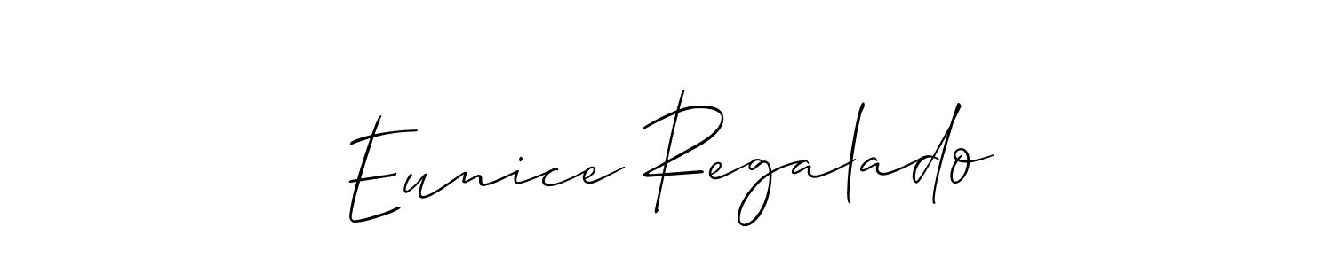 This is the best signature style for the Eunice Regalado name. Also you like these signature font (Allison_Script). Mix name signature. Eunice Regalado signature style 2 images and pictures png