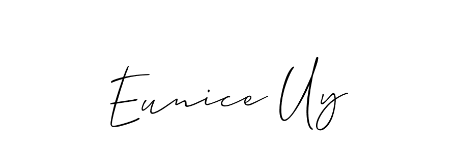 The best way (Allison_Script) to make a short signature is to pick only two or three words in your name. The name Eunice Uy include a total of six letters. For converting this name. Eunice Uy signature style 2 images and pictures png