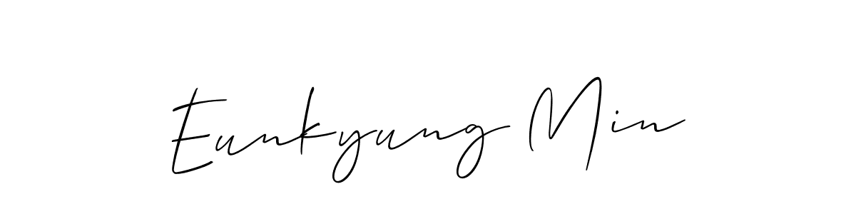 Also You can easily find your signature by using the search form. We will create Eunkyung Min name handwritten signature images for you free of cost using Allison_Script sign style. Eunkyung Min signature style 2 images and pictures png