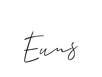 Make a beautiful signature design for name Euns. With this signature (Allison_Script) style, you can create a handwritten signature for free. Euns signature style 2 images and pictures png