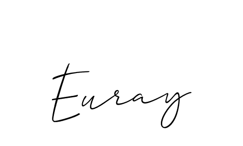 The best way (Allison_Script) to make a short signature is to pick only two or three words in your name. The name Euray include a total of six letters. For converting this name. Euray signature style 2 images and pictures png