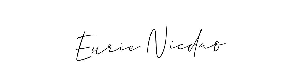 How to make Eurie Nicdao signature? Allison_Script is a professional autograph style. Create handwritten signature for Eurie Nicdao name. Eurie Nicdao signature style 2 images and pictures png