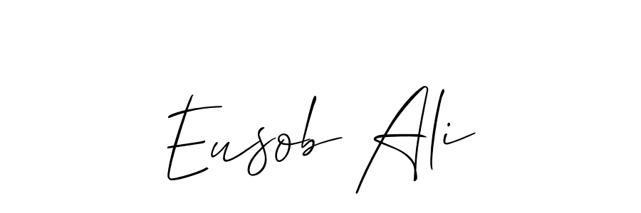 The best way (Allison_Script) to make a short signature is to pick only two or three words in your name. The name Eusob Ali include a total of six letters. For converting this name. Eusob Ali signature style 2 images and pictures png