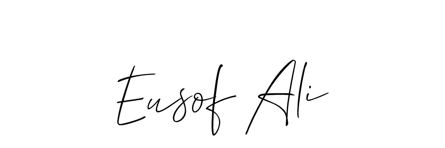 You should practise on your own different ways (Allison_Script) to write your name (Eusof Ali) in signature. don't let someone else do it for you. Eusof Ali signature style 2 images and pictures png