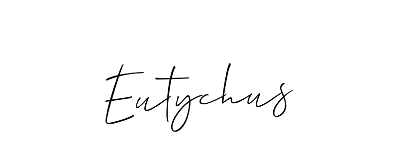 Use a signature maker to create a handwritten signature online. With this signature software, you can design (Allison_Script) your own signature for name Eutychus. Eutychus signature style 2 images and pictures png