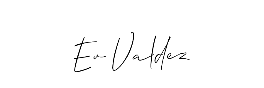 Make a beautiful signature design for name Ev Valdez. With this signature (Allison_Script) style, you can create a handwritten signature for free. Ev Valdez signature style 2 images and pictures png