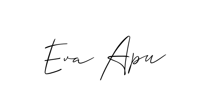 Eva Apu stylish signature style. Best Handwritten Sign (Allison_Script) for my name. Handwritten Signature Collection Ideas for my name Eva Apu. Eva Apu signature style 2 images and pictures png