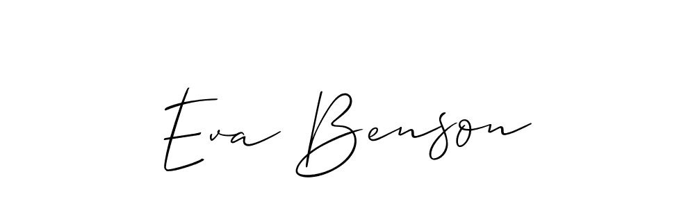 You should practise on your own different ways (Allison_Script) to write your name (Eva Benson) in signature. don't let someone else do it for you. Eva Benson signature style 2 images and pictures png