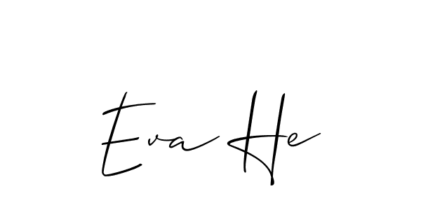 Use a signature maker to create a handwritten signature online. With this signature software, you can design (Allison_Script) your own signature for name Eva He. Eva He signature style 2 images and pictures png