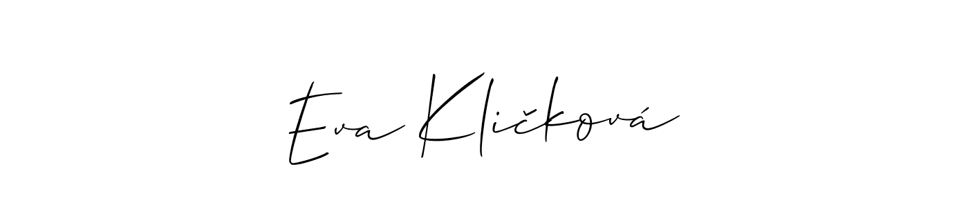 Design your own signature with our free online signature maker. With this signature software, you can create a handwritten (Allison_Script) signature for name Eva Kličková. Eva Kličková signature style 2 images and pictures png