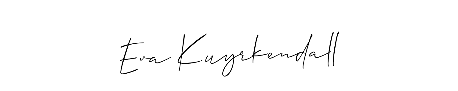It looks lik you need a new signature style for name Eva Kuyrkendall. Design unique handwritten (Allison_Script) signature with our free signature maker in just a few clicks. Eva Kuyrkendall signature style 2 images and pictures png