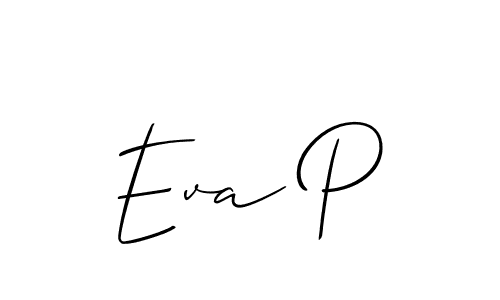 Use a signature maker to create a handwritten signature online. With this signature software, you can design (Allison_Script) your own signature for name Eva P. Eva P signature style 2 images and pictures png