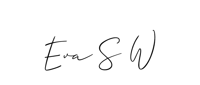 if you are searching for the best signature style for your name Eva S W. so please give up your signature search. here we have designed multiple signature styles  using Allison_Script. Eva S W signature style 2 images and pictures png