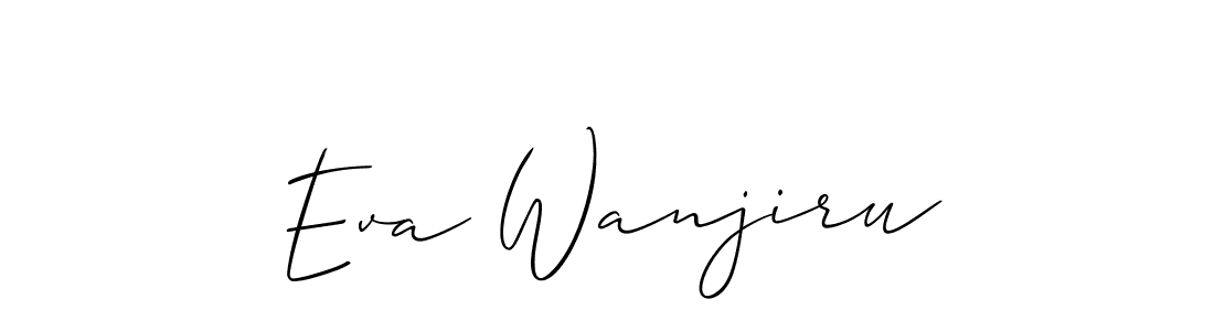 Use a signature maker to create a handwritten signature online. With this signature software, you can design (Allison_Script) your own signature for name Eva Wanjiru. Eva Wanjiru signature style 2 images and pictures png