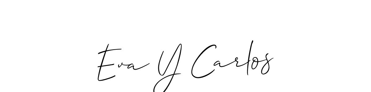 How to Draw Eva Y Carlos signature style? Allison_Script is a latest design signature styles for name Eva Y Carlos. Eva Y Carlos signature style 2 images and pictures png