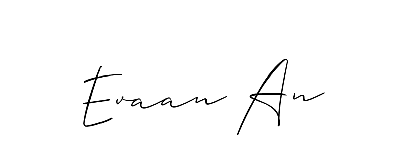 Similarly Allison_Script is the best handwritten signature design. Signature creator online .You can use it as an online autograph creator for name Evaan An. Evaan An signature style 2 images and pictures png