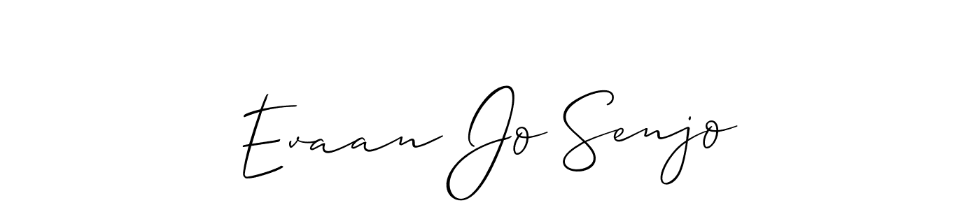 Make a beautiful signature design for name Evaan Jo Senjo. With this signature (Allison_Script) style, you can create a handwritten signature for free. Evaan Jo Senjo signature style 2 images and pictures png