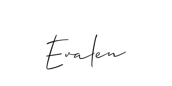 if you are searching for the best signature style for your name Evalen. so please give up your signature search. here we have designed multiple signature styles  using Allison_Script. Evalen signature style 2 images and pictures png