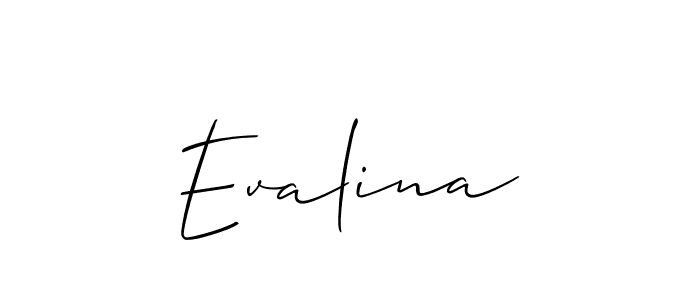 The best way (Allison_Script) to make a short signature is to pick only two or three words in your name. The name Evalina include a total of six letters. For converting this name. Evalina signature style 2 images and pictures png