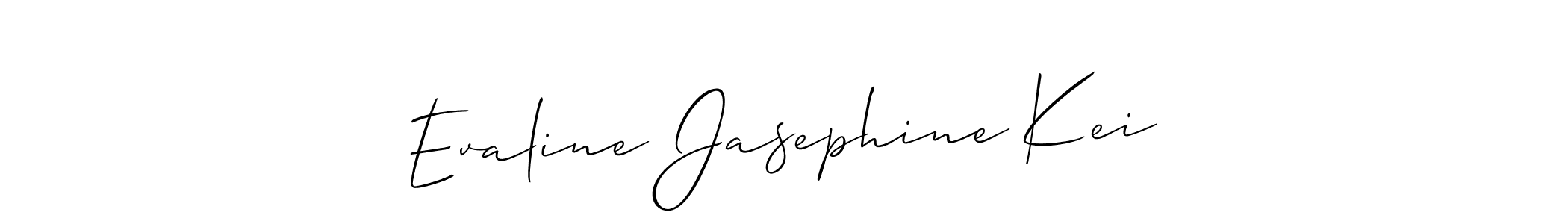 How to make Evaline Jasephine Kei name signature. Use Allison_Script style for creating short signs online. This is the latest handwritten sign. Evaline Jasephine Kei signature style 2 images and pictures png