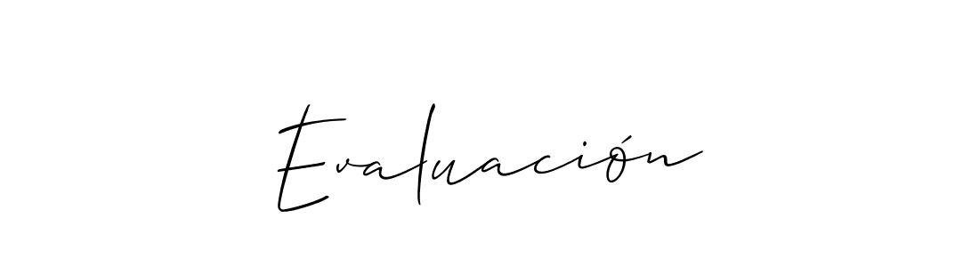 Use a signature maker to create a handwritten signature online. With this signature software, you can design (Allison_Script) your own signature for name Evaluación. Evaluación signature style 2 images and pictures png