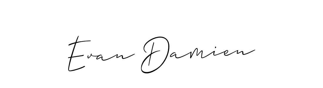 How to make Evan Damien name signature. Use Allison_Script style for creating short signs online. This is the latest handwritten sign. Evan Damien signature style 2 images and pictures png