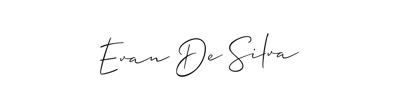 You should practise on your own different ways (Allison_Script) to write your name (Evan De Silva) in signature. don't let someone else do it for you. Evan De Silva signature style 2 images and pictures png