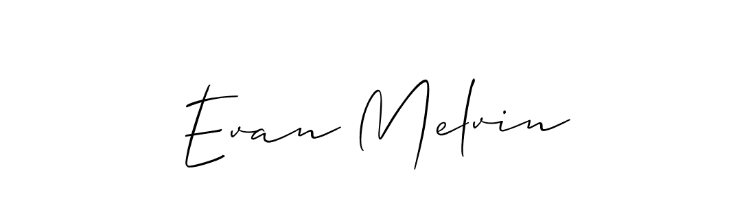 Create a beautiful signature design for name Evan Melvin. With this signature (Allison_Script) fonts, you can make a handwritten signature for free. Evan Melvin signature style 2 images and pictures png