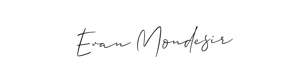 How to make Evan Mondesir signature? Allison_Script is a professional autograph style. Create handwritten signature for Evan Mondesir name. Evan Mondesir signature style 2 images and pictures png