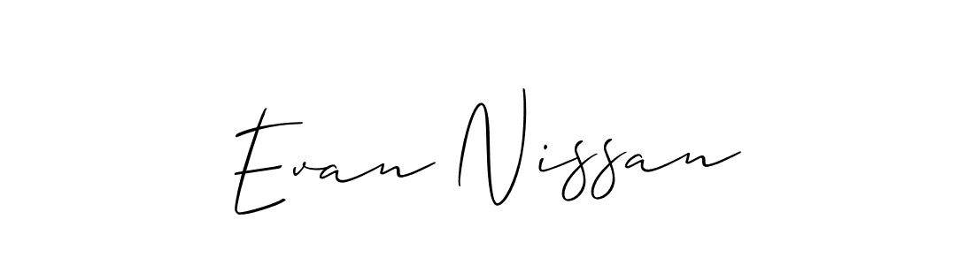 How to make Evan Nissan name signature. Use Allison_Script style for creating short signs online. This is the latest handwritten sign. Evan Nissan signature style 2 images and pictures png