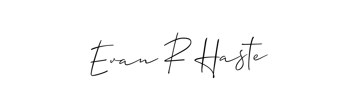 Use a signature maker to create a handwritten signature online. With this signature software, you can design (Allison_Script) your own signature for name Evan R Haste. Evan R Haste signature style 2 images and pictures png