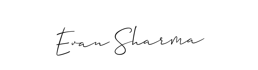 Make a beautiful signature design for name Evan Sharma. With this signature (Allison_Script) style, you can create a handwritten signature for free. Evan Sharma signature style 2 images and pictures png