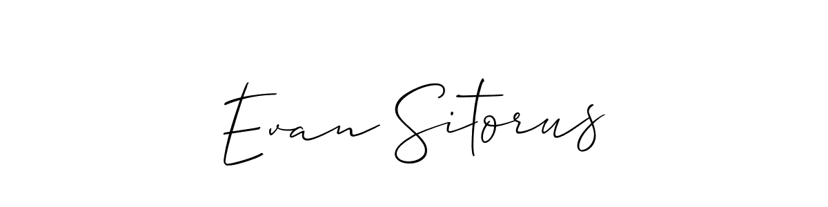 How to make Evan Sitorus name signature. Use Allison_Script style for creating short signs online. This is the latest handwritten sign. Evan Sitorus signature style 2 images and pictures png