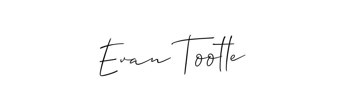 Also You can easily find your signature by using the search form. We will create Evan Tootle name handwritten signature images for you free of cost using Allison_Script sign style. Evan Tootle signature style 2 images and pictures png