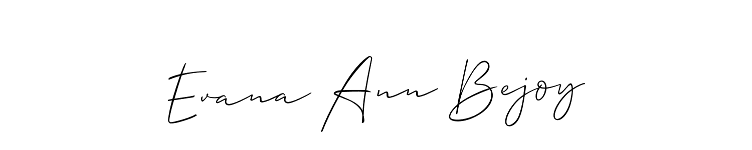 Also You can easily find your signature by using the search form. We will create Evana Ann Bejoy name handwritten signature images for you free of cost using Allison_Script sign style. Evana Ann Bejoy signature style 2 images and pictures png