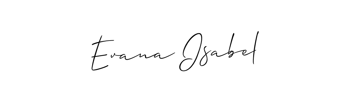 Use a signature maker to create a handwritten signature online. With this signature software, you can design (Allison_Script) your own signature for name Evana Isabel. Evana Isabel signature style 2 images and pictures png